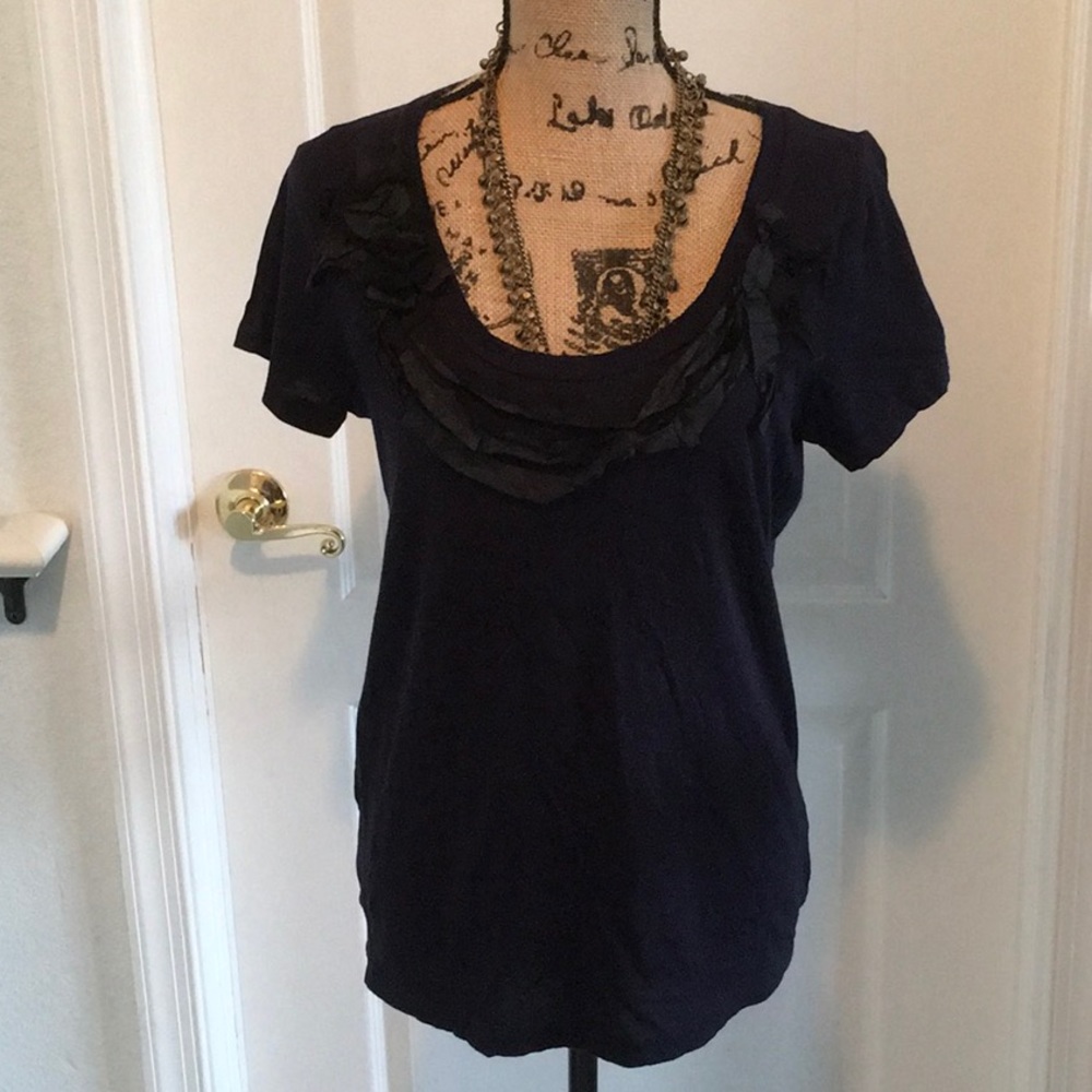 J.Crew flower detail ribbon neck trim - L